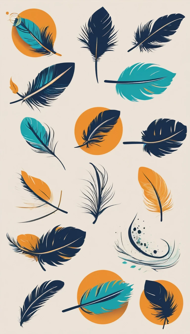Create a minimal, modern, simple, inspirational, memorable, dream like icon design of a boy and a feather for the brand“Penamemoria".