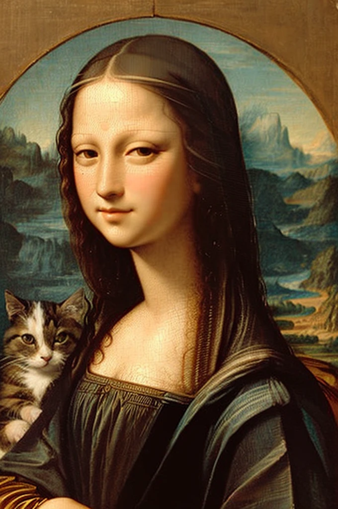 Mona Lisa-style cat