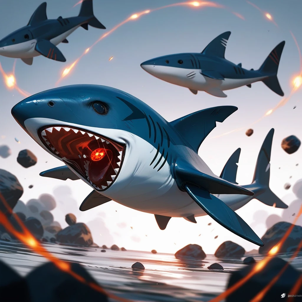 emerald, shark, attack(score_9,score_8_up,score_7_up,score_6_up,score_5_up,score_4_up)
