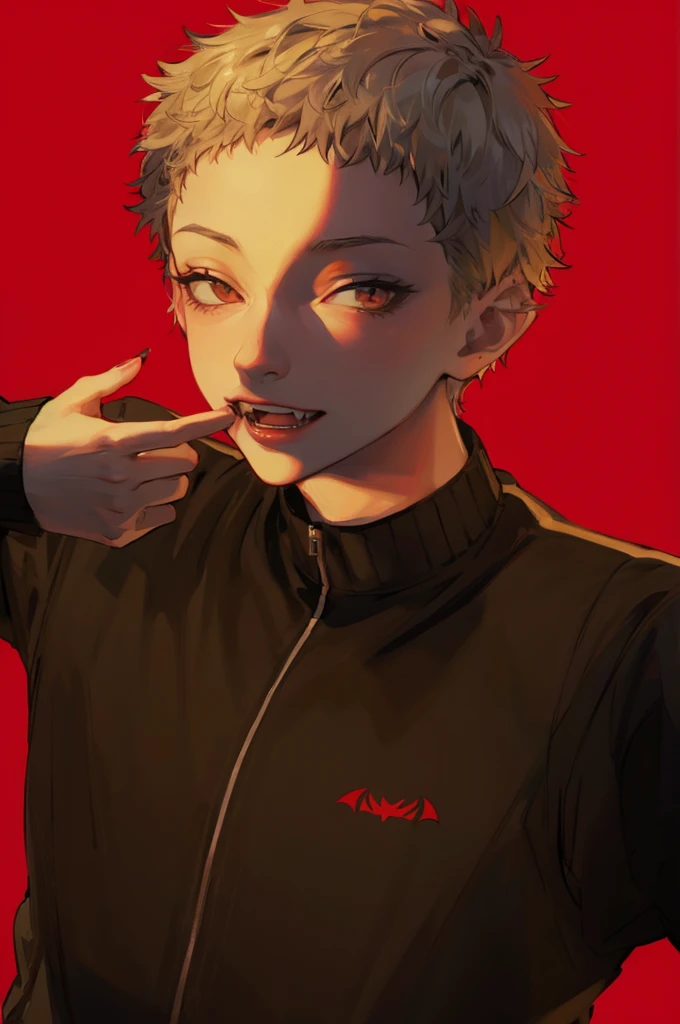 luxury、Short-haired man、Show your fangs