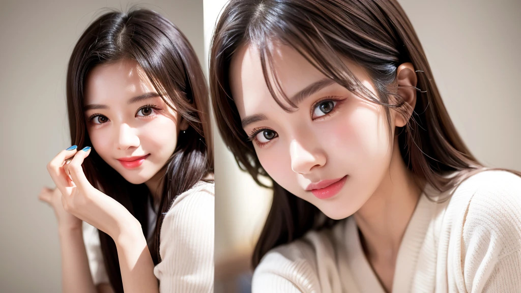High resolution, Medium Hair,Natural color lip, smile,20-year-old girl、cute、Perfect beautiful face and fingers,Blur the background、Physiologically correct body、Beautifully detailed face、Perfect and beautiful double eyelids、Small face、Badminton background、Ultraman