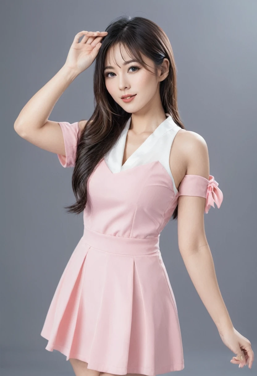 Sexy asian women, salute pose,