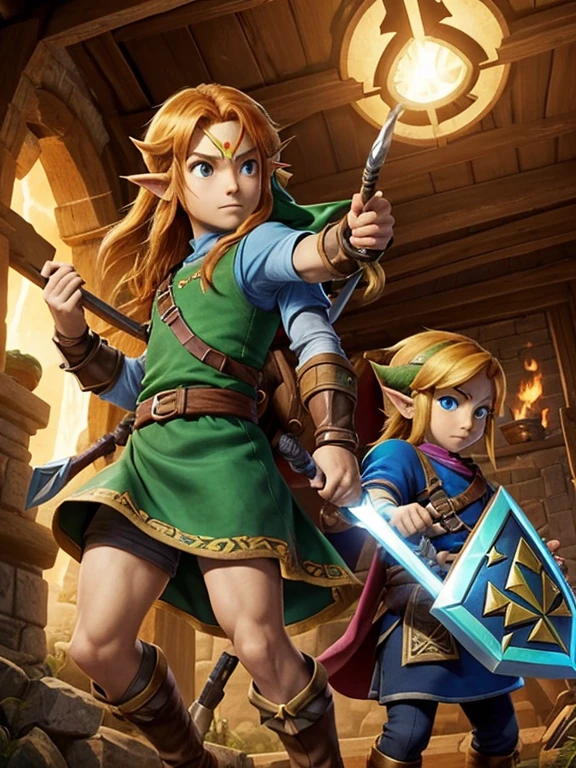 The Legend of Zelda is an action-adventure game in which the player continually embodies a character named Link.

Link is a young boy, or sometimes a young man, who by force of circumstance finds himself embroiled in various adventures. This hero finds himself armed with a sword, a shield and a host of other rather varied items (weapons such as a bow, a grappling hook and bombs, flasks for storing fairies, flippers, etc.). With all this paraphernalia, he can roam to his heart's content, ending the game by rescuing Princess Zelda, daughter of the ruler of Hyrule.

The main enemy is Ganondorf, also sometimes represented in his bestial form, Ganon. Other enemies include Vaati, who appeared in The Minish Cap and Four Swords, or Agahnim in A Link to the Past, as well as Majora's mask in Majora's Mask.

The action generally takes place in the kingdom of Hyrule and involves the Triforce, a divine relic in the form of three golden triangles that can grant a wish to anyone who touches it. Over the years, the storyline has not deviated much from this basic premise, but various elements have been added to deepen the series.

There are only three games in which Zelda does not appear in the strict sense of the word: Link's Awakening, where she is only mentioned at the start of the game when Link awakens, The Legend of Zelda: Tri Force Heroes and Majora's Mask, where she is only seen in flashback.