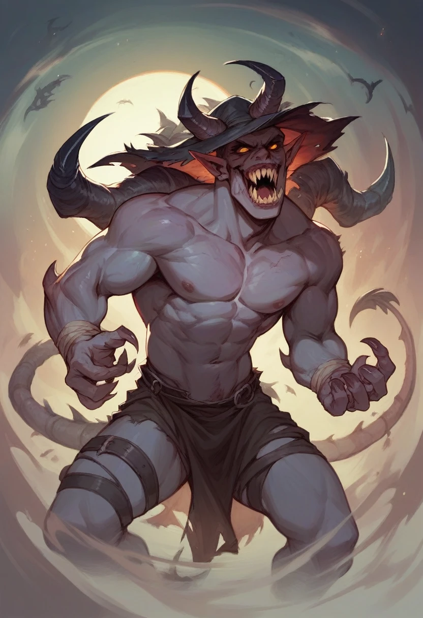 create me a scary demon