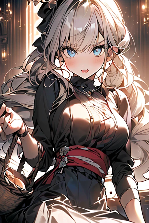 (perky chest:1.2), (pointed chest:1.2),(((Black Tunic:1.3))),(((cakes and bread in the basket),Cute and beautiful girl,Cute round face,Cute smile,with blush cheeks,Red Lip,a girl 22 years old, nsfw:1.2, beautiful body:1.3), shinny skin, BREAK, ((alice in the wonderland:1.3, cute, kawaii, lovely, funny, a girl falling down from sky:1.3, girl flying in sky:1.2, girl floating in air:1.3, rolling upskirt by wind:1.5, (with sparkling eyes and a contagious smile),open mouth, Looking at Viewer, surprised, putting hands on crotch over the skirts:1.35)), BREAK, ((floating things as follows:1.3, PlayingCards, Trump, tea cup, tea pot, tea spoons, pocket watch:1.3, lip sticks, candies:1.2, cookies, jam bottles, classical door_keys)), ((long purply_Blue dress :1.5, wearing long flaired skirt:1.3, the skirt is blowing:1.3, cute White Apron, black stockingedium long platinum-blonde hair:1.2, twin tail hair:1.6, tied hair with a cute ribbon), (Blue eyes, bright pupils with highlights, detailed eyes), (lying down on your back:0.7, spreading legs with rising up straight:0.7), sexy posture, fantastic colorful art, (fantasy art:1.2, wondered images), ((correct anatomy:1.5, perfect anatomy:1.3, correct hand, )),