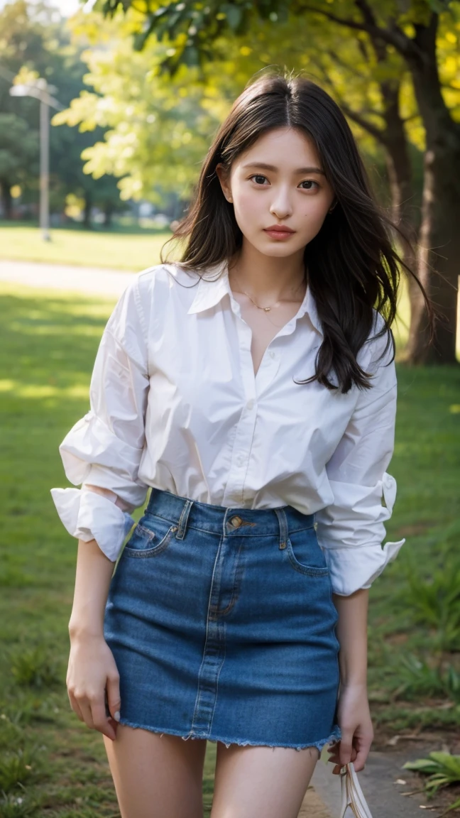 ((Extremely precise and accurate anatomy)), (((Low angle shooting、Looking into the camera:1.22,Leaning forward、Open shirt、No underwear)))、(((8K、Highest quality、masterpiece、Ultra-high resolution)))、(Realistic:1.4)、RAW Photos、(Real skin texture:1.3)、(Film Grain:1.1)、((Are standing、Skirt flutters in strong winds、Under the skirt、Do not bend your legs、don't bend your knees、Spread your thighs、Beachside、))、One Girl、Beautiful and detailed eyes and face、masterpiece、Highest quality、close、thin、Japanese Uniform、dynamic、barefoot、Various poses、