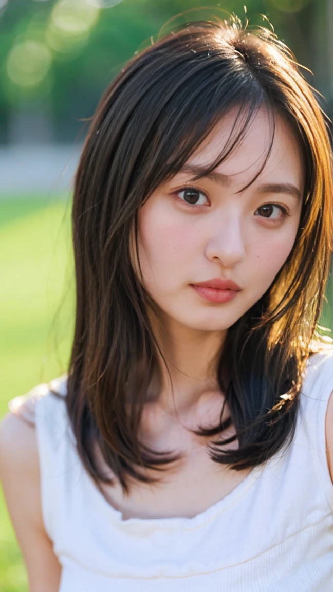 20 year old cute Japan woman, ((Extremely precise and accurate anatomy:1.0)), (photo Realistic:1.4), (hyper Realistic:1.4), (最高品質のRealisticな肌の質感:1.4), (Improvement of quality:1.4), (Enhances the beauty of skin texture:1.1), clean and glowing skin, mesh, thin:1.2, (Realistic:1.3), Realisticなライティング, (Smoother lighting:1.05), (Improving the quality of cinema lighting:0.9), Backlight, A gentle light that illuminates the face, Ray Tracing, (Bright light:1.2), 32k, One Japanese woman, fine grain, Detailed face, (Film Grain:1.1), (Natural smile:0), (Accentuates body lines:1.1), High resolution, Natural look, Kind eyes, Enhances hair texture, Delicate light and shadow, Clear skin, Graceful Pose, Beautiful Eyes, Sharp details, Soft light reflection, Beautiful contours, Delicate skin tone, Fine hair texture, Natural background, Natural poses in everyday situations, Lora Style