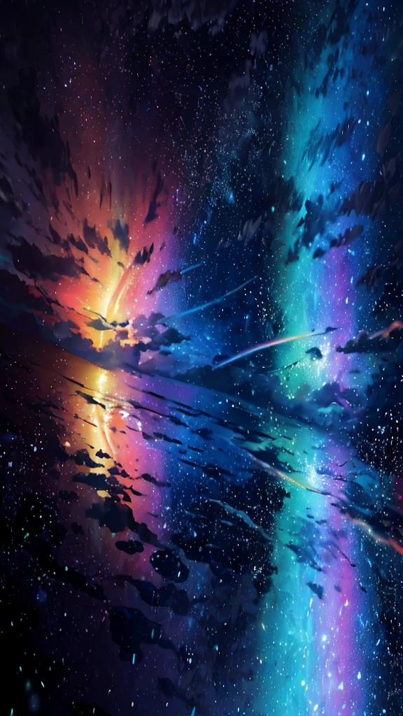 Iridescent sky,Draw clouds and rainbows, So colorful and heavenly, Graceful rainbow clouds, Bright rainbow rain clouds, Rainbow Clouds, Colors of Heaven, About Space Cloudscape, Clear rainbow galaxy rough sea, Rainbow Cloud, Fantasy Rainbow, Rainbow Clouds, 坐About Space Cloudscape, Iridescent sky,The background is the stars in the sky, Heavenly atmosphere
