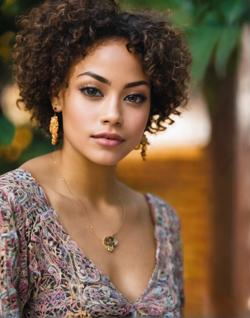 Portrait of a beautiful mulatto woman 