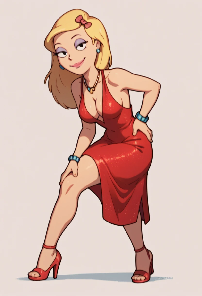 Courtney Thorne Smith, Red lingerie,Red high Heels