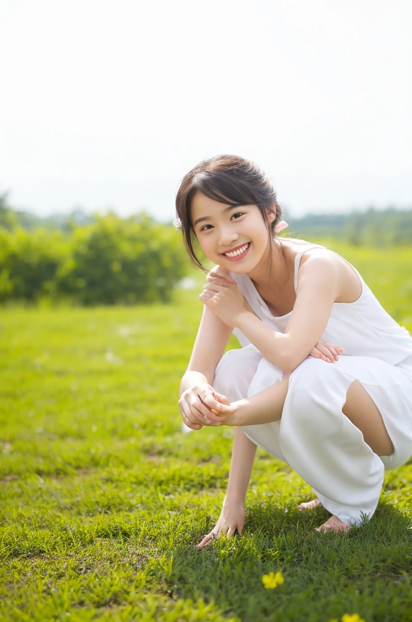 The background is beautiful／Perfect limbs/smile/