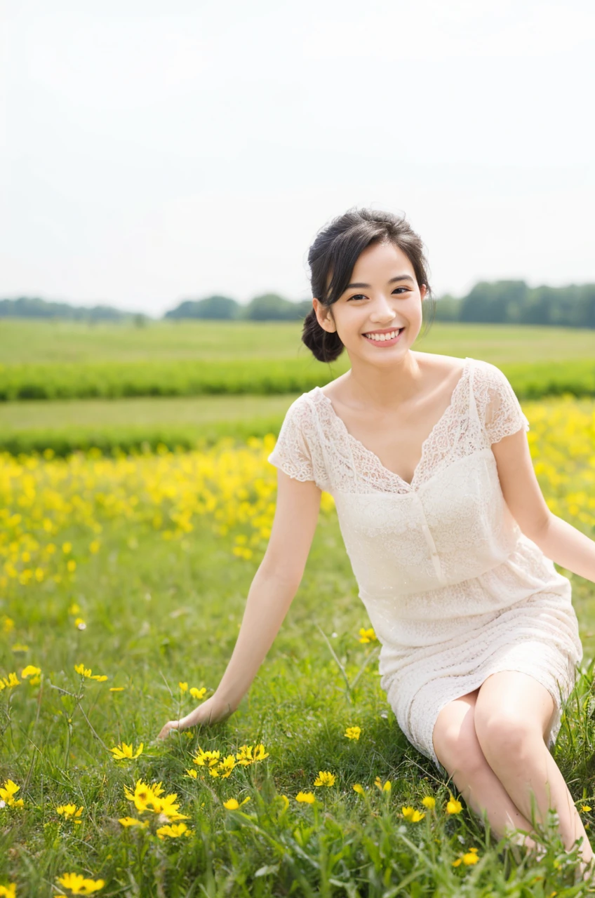 The background is beautiful/Perfect limbs/smile/Mature