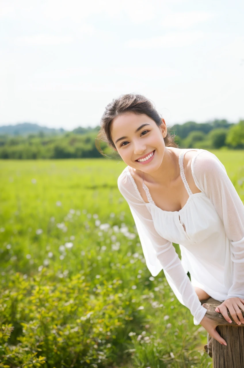 The background is beautiful/Perfect limbs/smile/Mature