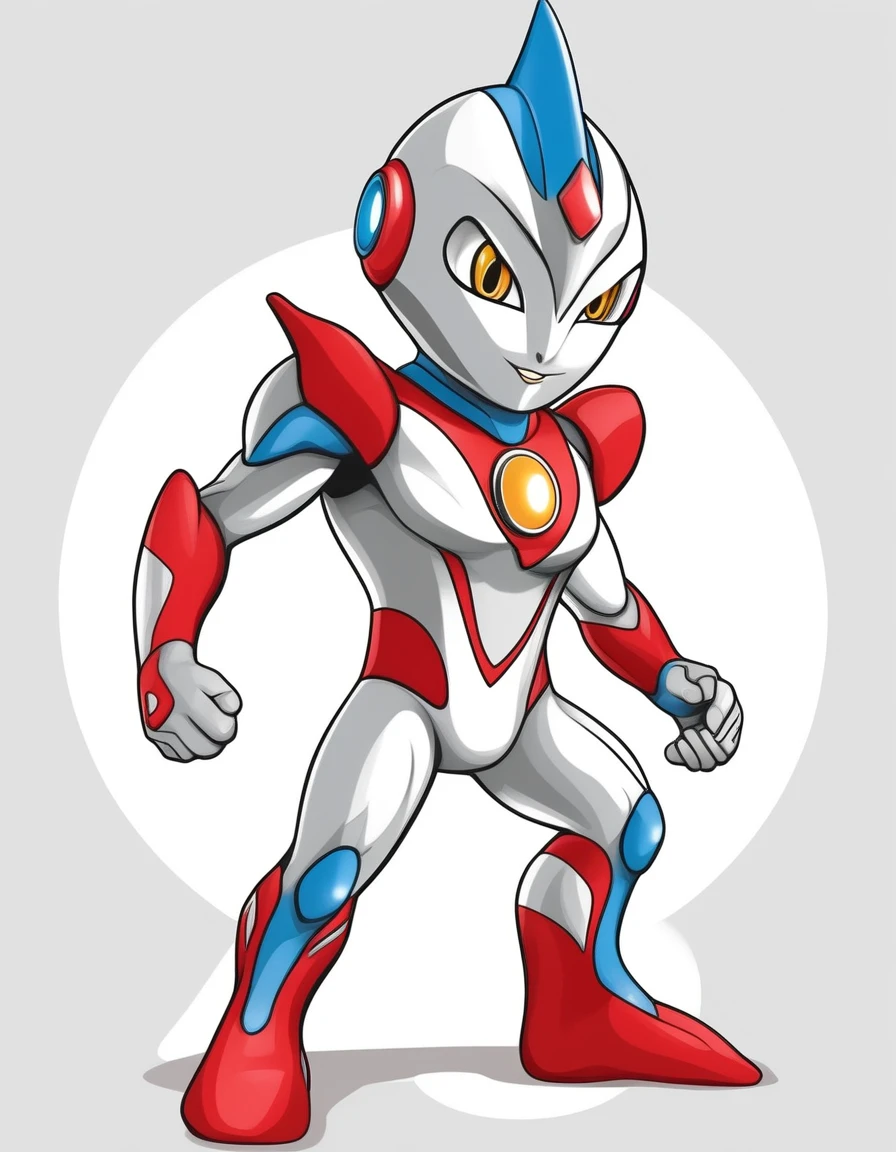 cartoon ultraman stand whitebackground