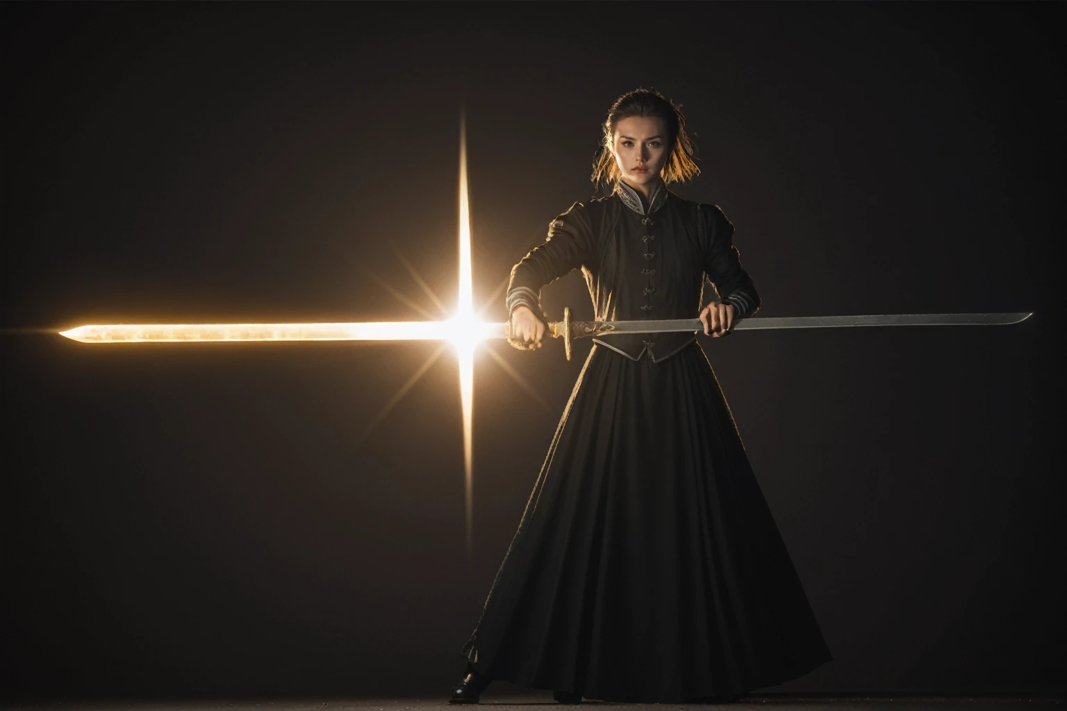 realistic,score_9, score_8_up, score_7_up, 
upperbody Photography of female swordman，atomically correct,Raw, cinematic shot, (sharp focus:1.5), (photorealistic:1.4), twilight lighting, volumetric lighting, ultra high res, 16K,dramatic lighting, abstract backgrounds：1.5），Glowing sword,(Fighting posture),Hold the hilt of a sword in your hand，1sword，solo，（zentangle，datura，Tangles，entangled：0.7） , depth of field, Fantastical Atmosphere, The most beautiful form of chaos, ellegance, Dark theme of Fauvist design, Flower of Death, Flowers of ecstasy，Glowing Line,Glow Example，Tracking example，flash， Backlight，translucent，light particles，jade，xianxia