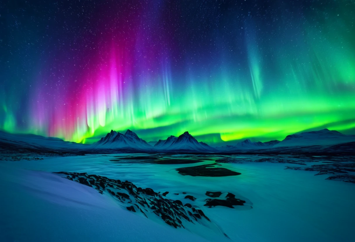 湖とAuroraのある山のクローズアップ, Great background, infused with Aurora, Aurora, Awesome Screensaver, with Aurora in the sky, Magical colors and atmosphere, Aurora, Aurora background, Magical colors and atmosphere, Aurora in the sky, North light background, Breathtaking colors