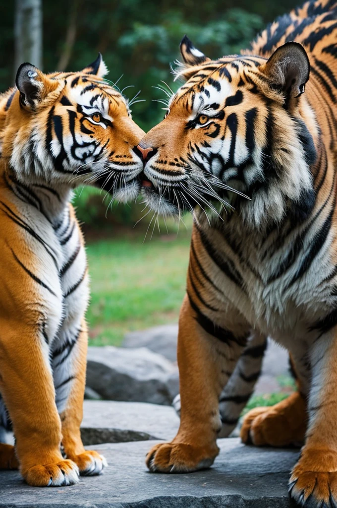 Staring at each other、dragon、Tiger