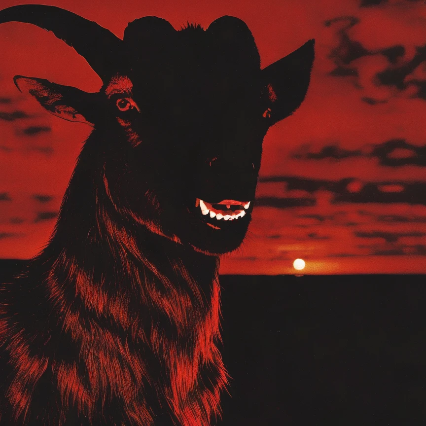 goat red sunset