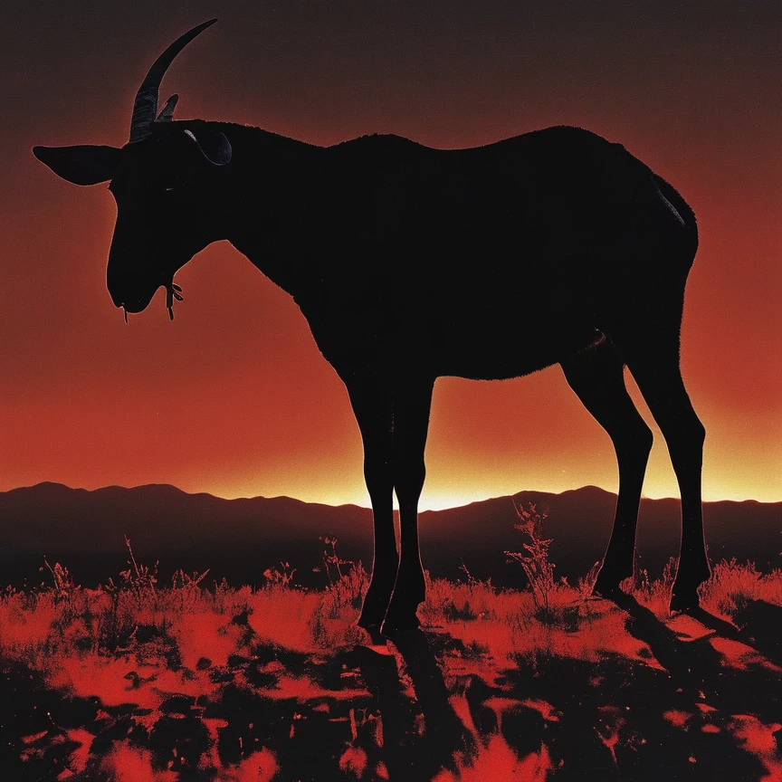 goat red sunset