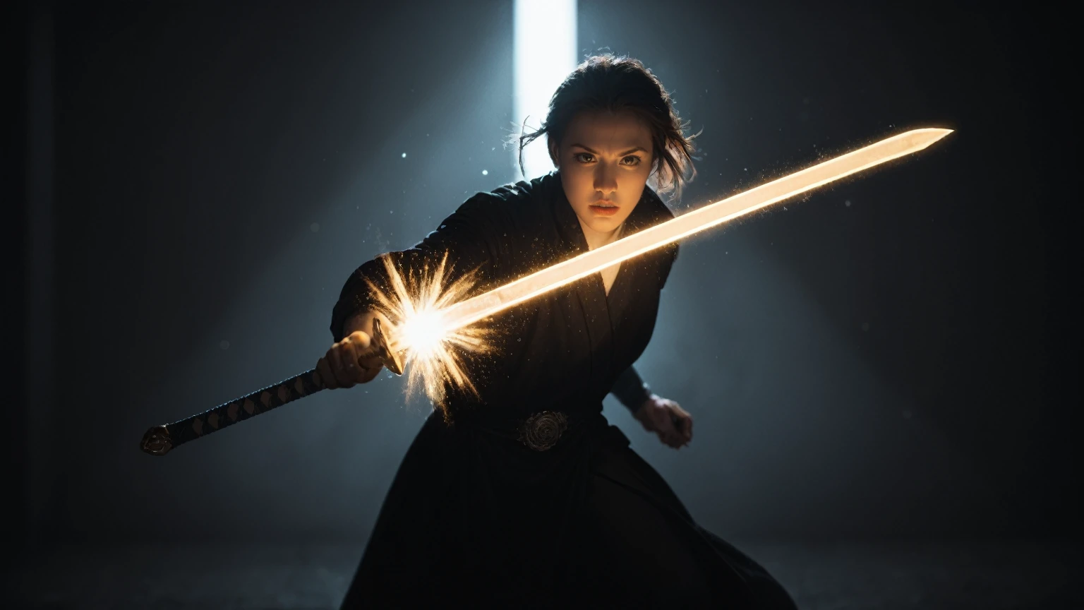 realistic,score_9, score_8_up, score_7_up,
upperbody Photography of female swordman,atomically correct,Raw, cinematic shot, (sharp focus:1.5), (photorealistic:1.4), twilight lighting, volumetric lighting, ultra high res, 16K,dramatic lighting, abstract backgrounds:1.5),Glowing sword,(Fighting posture),Hold the hilt of a sword in your hand,1sword,solo,(zentangle,datura,Tangles,entangled:0.7) , depth of field, Fantastical Atmosphere, The most beautiful form of chaos, ellegance, Dark theme of Fauvist design, Flower of Death, Flowers of ecstasy,Glowing Line,Glow Example,Tracking example,flash, Backlight,translucent,light particles,jade,xianxia