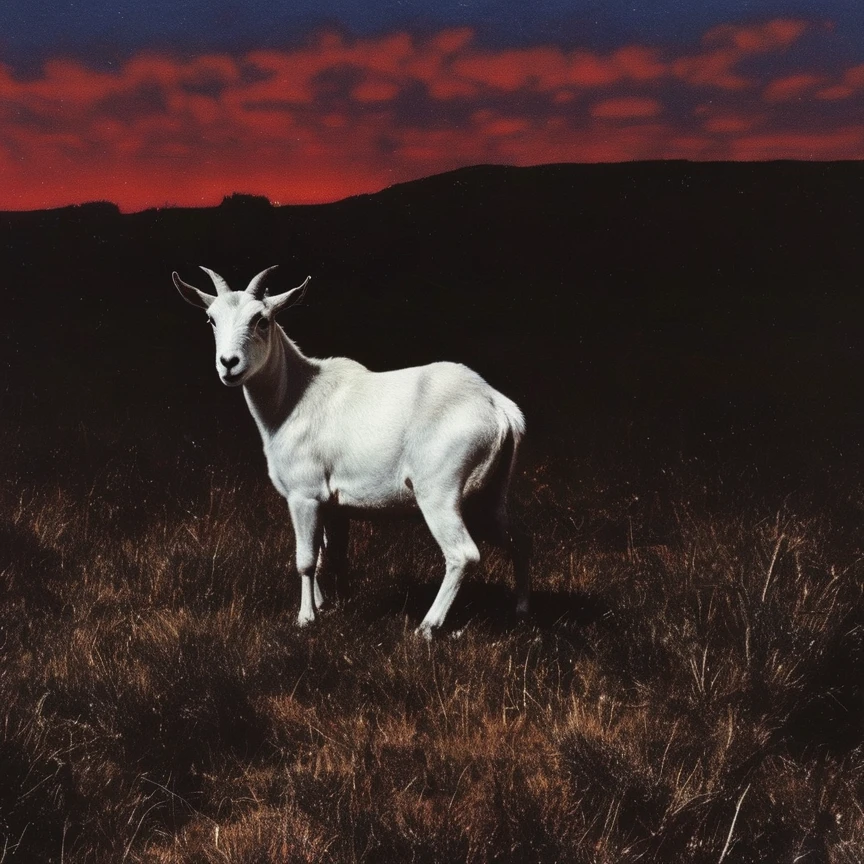 goat red sunset