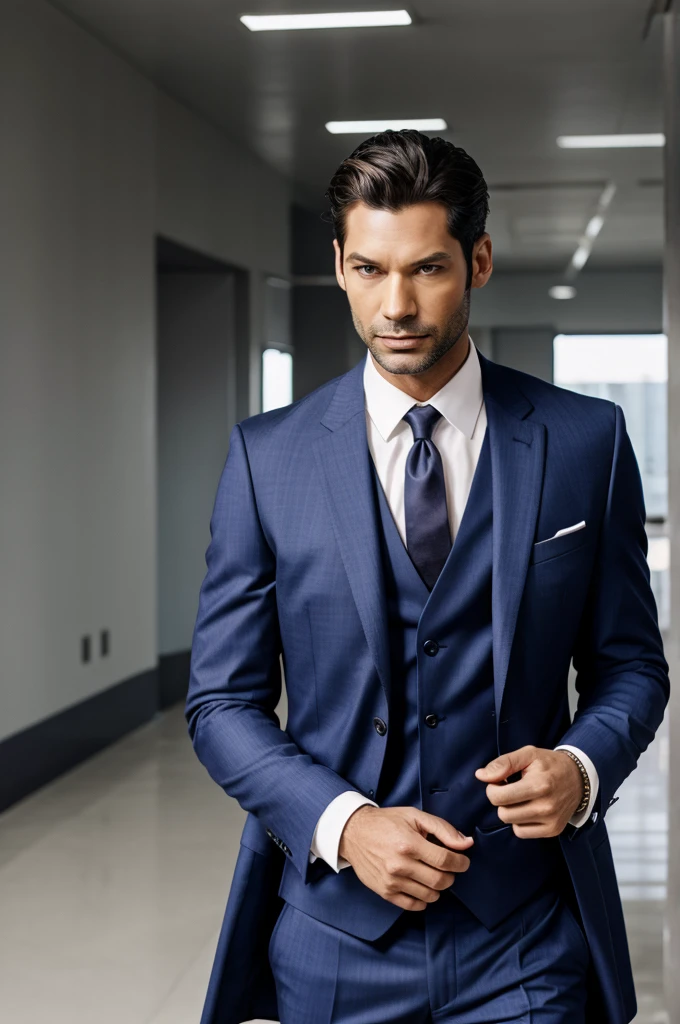 Lucifer wearing suit
