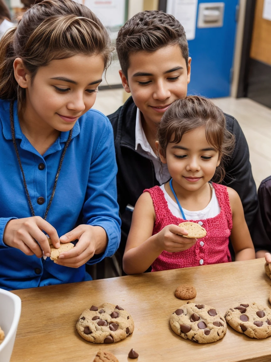 People of different ages enjoying cookies on a work break