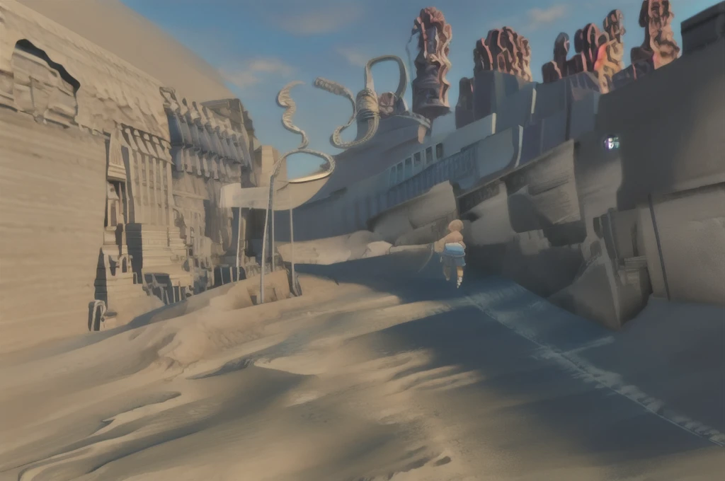 (masterpiece, Highest quality:1.2), 12 Styles, sand漠, City Street, arcade, city, sand