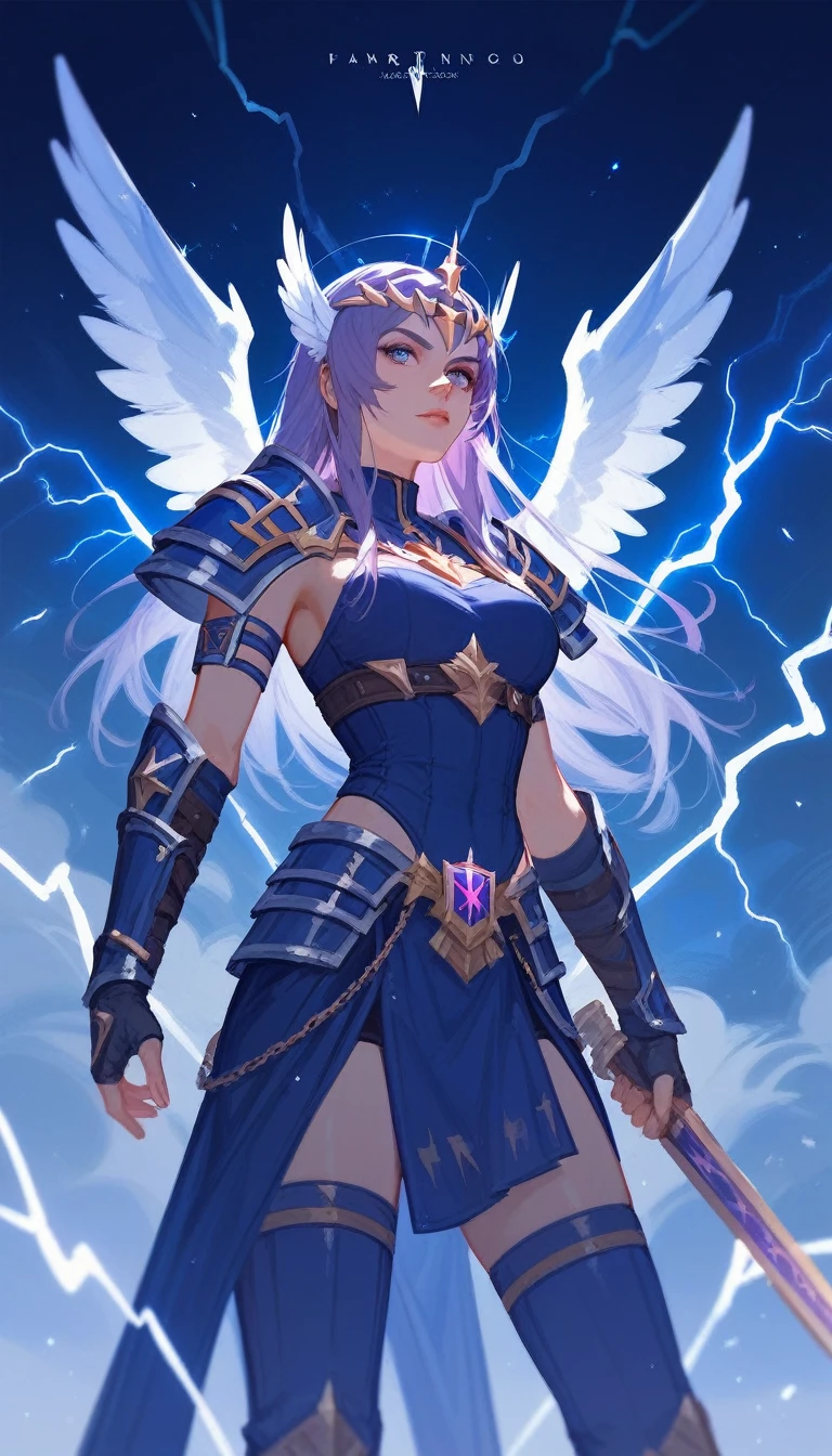 (Fraction_9,Fraction_8_Direction_7_up), （（1 woman））（Close shot），Thor，Purple Lightning，European and American clothing，Valkyrie，Female Warrior，Saint Seiya，