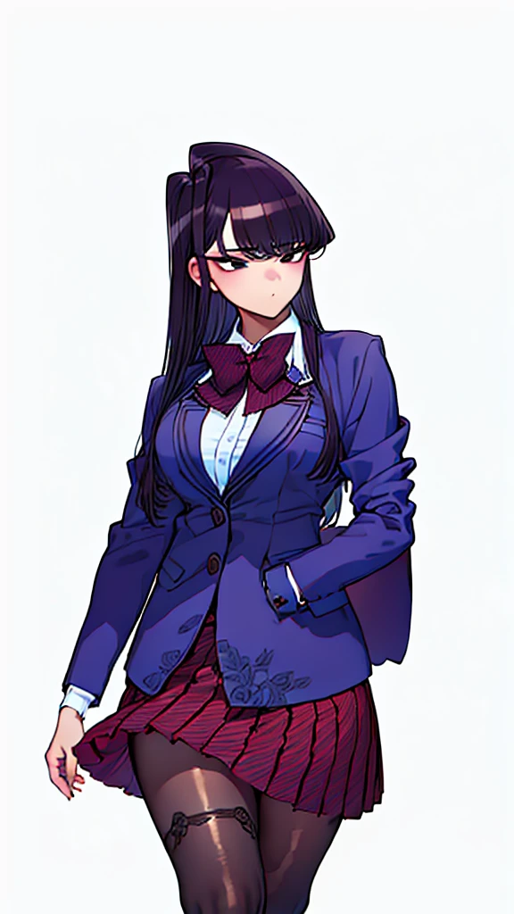 (masterpiece, best quality:1.2),intricate design, (insanely detailed:1.4), (extremely fine details:1.35),masterpiece, best quality, hyper-detailed((masterpiece)), (best quality), (detailed)
ShokoKomidef, purple hair, purple eyes, long hair
, (black pantyhose:1.3),, (school uniform:1.3), red skirt, red bow, (blazer:1.3) (microskirt:1.3)
microskirt