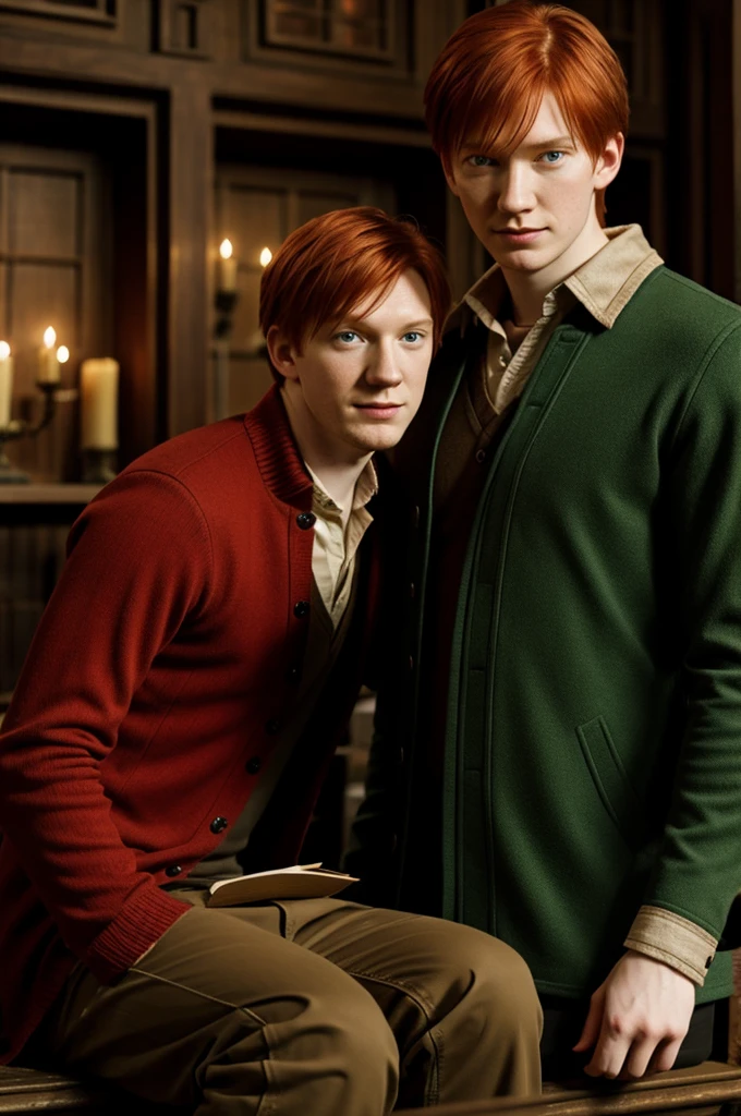 Naked Harry Potter, kissing Ronny Weasley --auto
