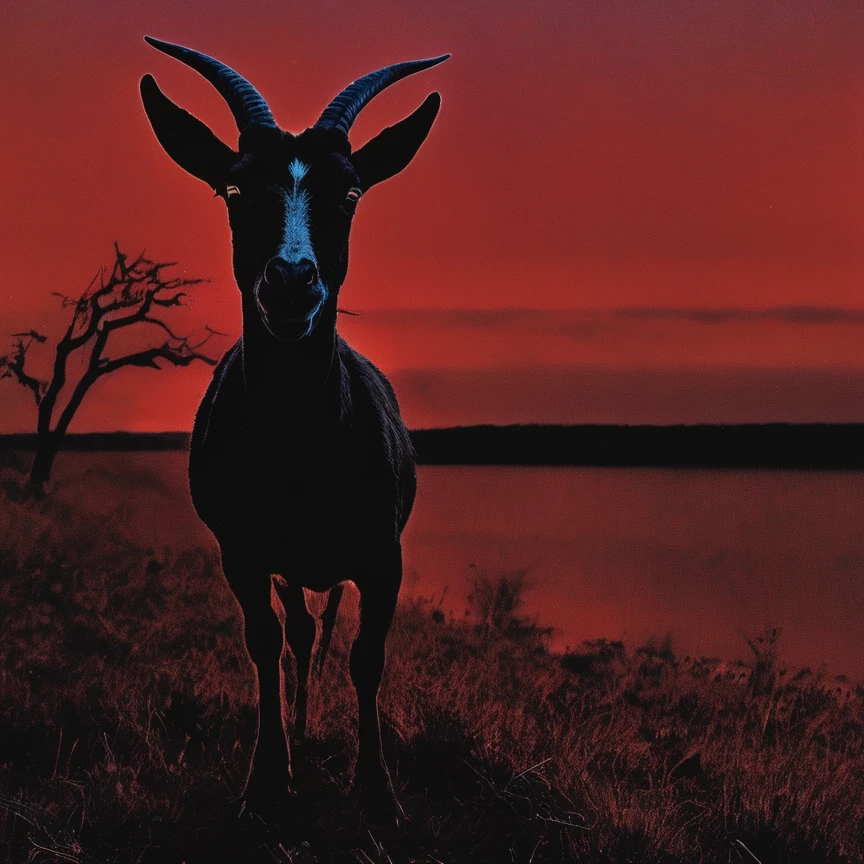 goat red sunset