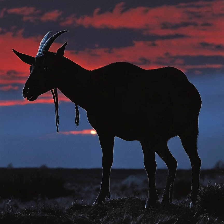 goat red sunset