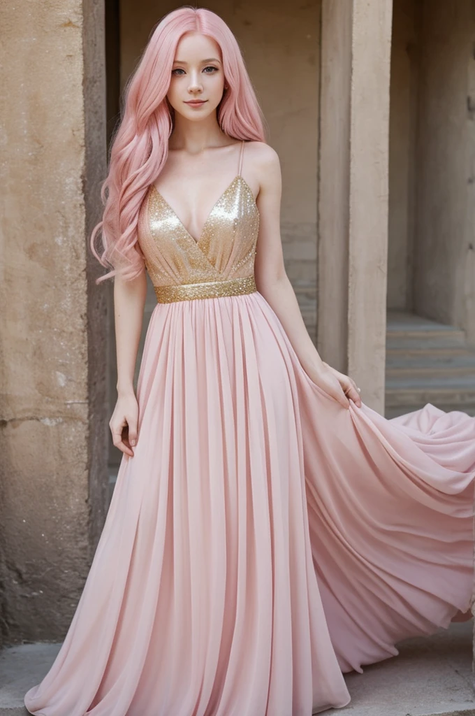 *She has long pink hair
*Pale skin and pink eyes
*She wears a long dress, usually black and gold. 
*Susuky dresses have a great décolleté
*His right eye is hidden by his hair 