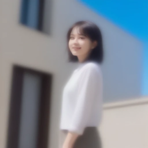 masterpiece, anime, cute, cute, romantic, Highest quality, 2 others,  mature, Adult, Height difference, Different Fashion, Different colors, Casual clothing, Long sleeve, smile, Happy, like, Swirling Wind, blue sky, Black-haired woman, Blonde woman  