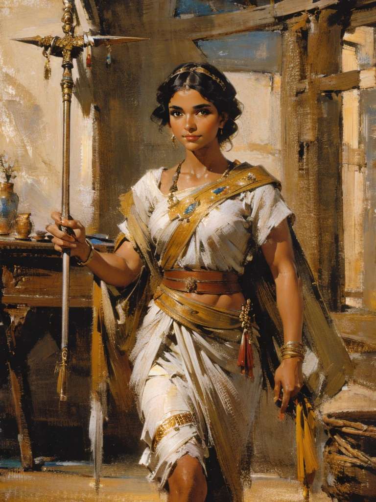 Girl with spear, girl holding spear, woman with spear, woman holding spear, pretty woman holding spear, beautiful woman holding spear,
