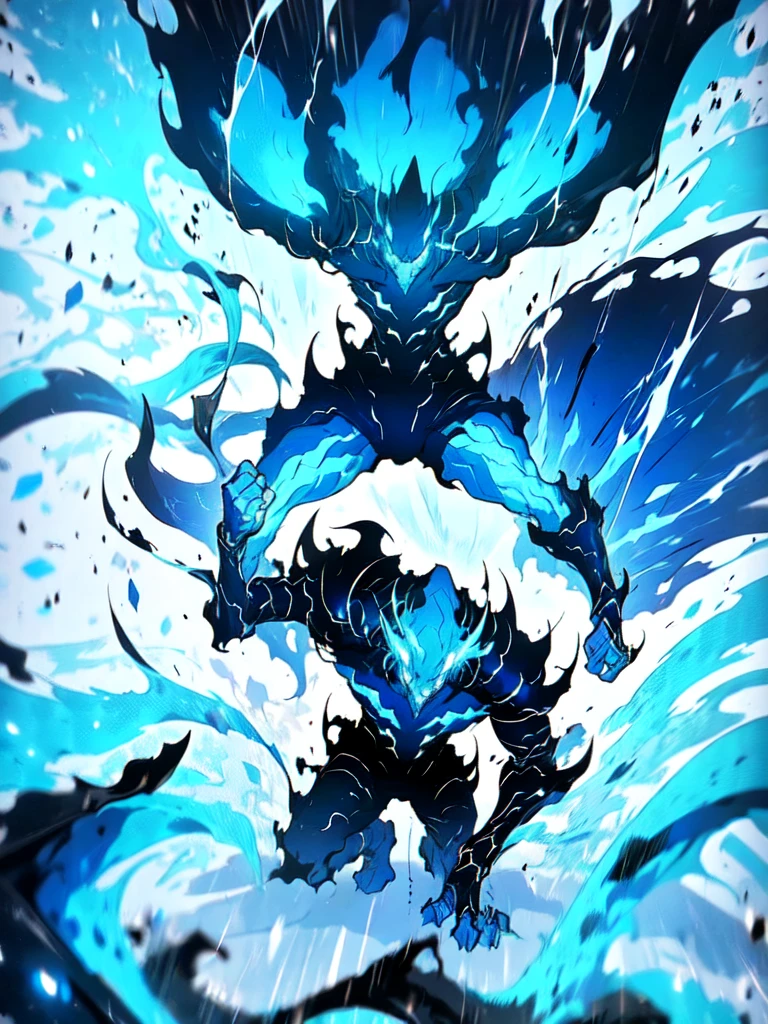 Closeup of a man with a blue and black wyvern on dark background, standing on all fours, soft skin, furry, unchanged background, completely blue tail, league of legends concept art, official splash art, fist game concept art, splash art, , League of Legends splash art, league of legends art style
