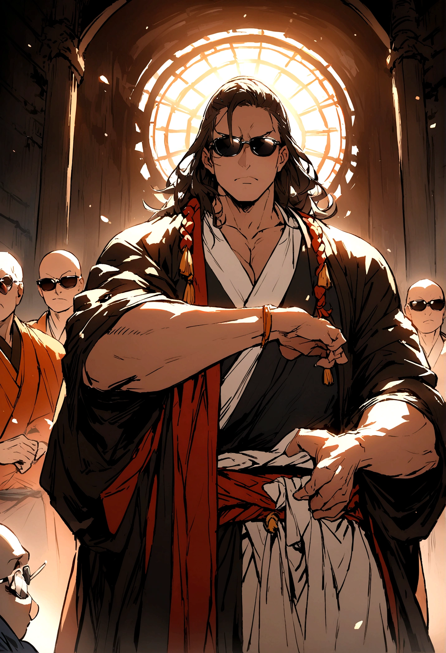 Japanese monk、Small、Expert、strongest、sunglasses