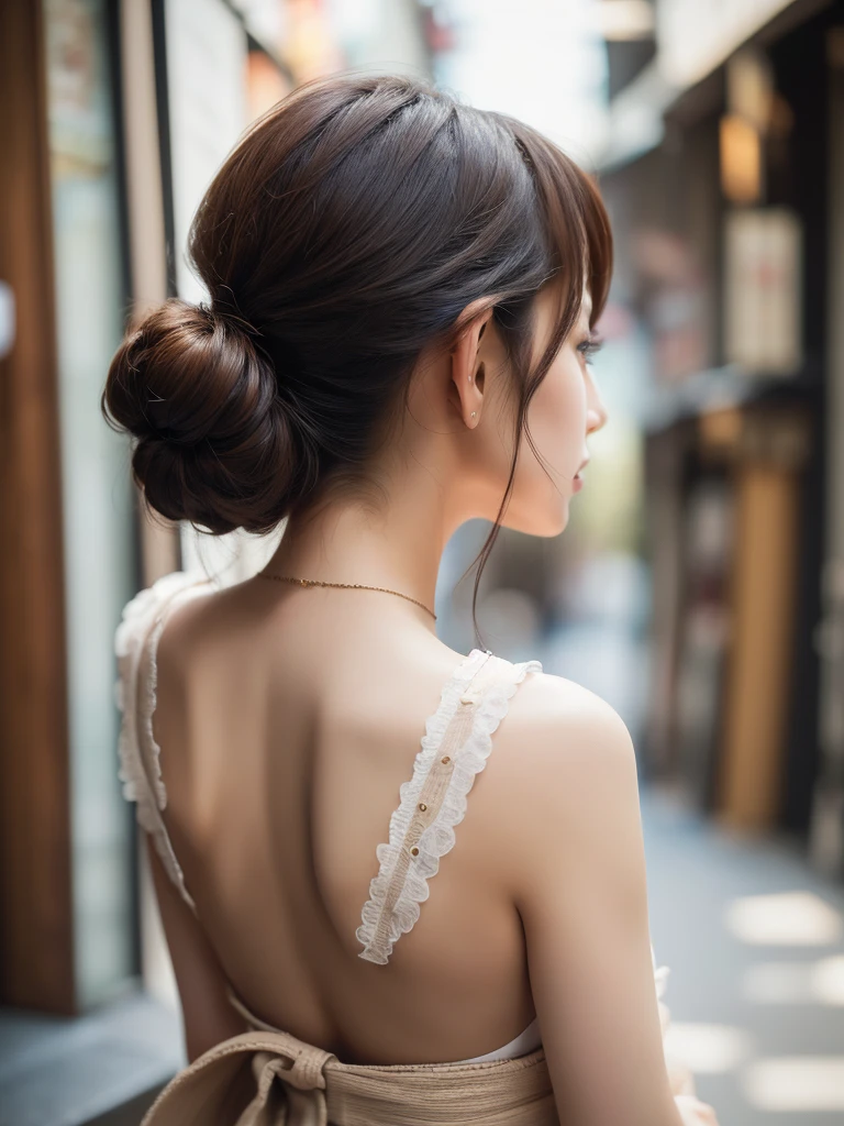 Tabletop、masterpiece, 1 girl, solo,(back of head:1.3) ,(Beautiful neck 1.5),(Stock Emphasis:1.3)、Glamour、Natural light、 Attention to detail, Depth of written boundary, 135mm, Textured skin, Super detailed, high quality, Awards, 最high quality, High resolution, 8K、30 years old、Per capita in Japan、Correct skeleton、Random Hairstyles、(Big Ass),(Beautiful back),(Prone;1.5),(Side Shot),(From the back),(On all fours),(Thick thighs)