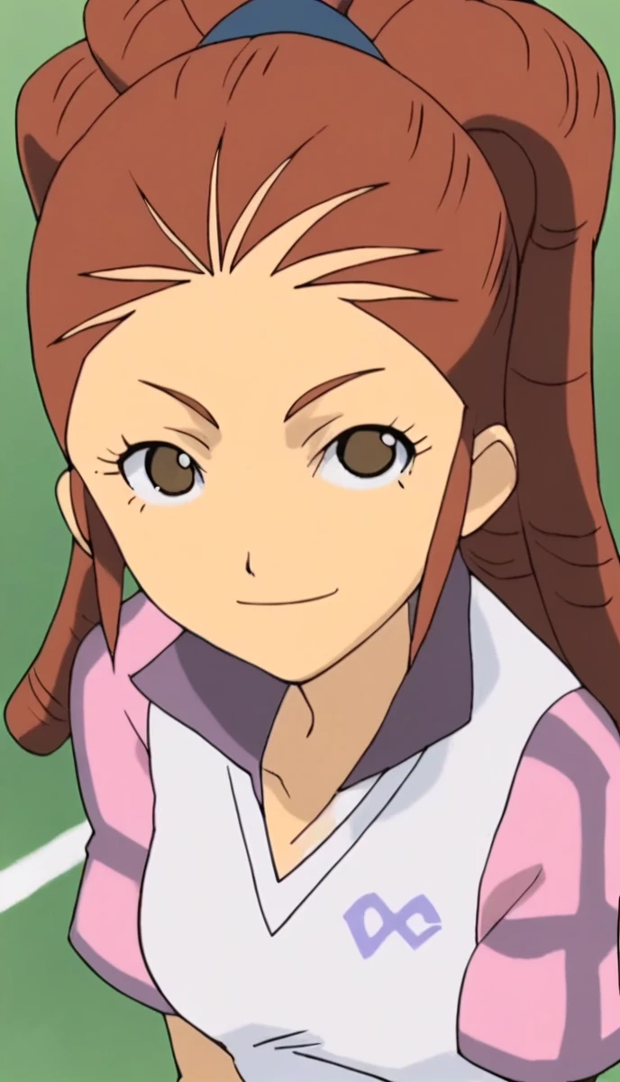 score_9, score_8_superior, score_7_superior, score_6_superior, score_5_superior, score_4_superior, sauce_anime, One girl, Mido Reika, Dreadlocks, Long Hair, High Ponytail, Brown eyes, Pause, Leaning forward, smile, View your viewers,
