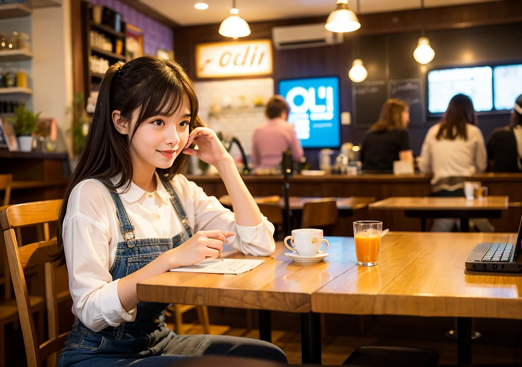 LOFI music one girl cute Working in a cafe