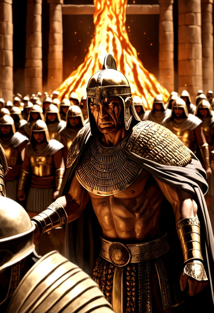 "A detailed image of Parthian soldiers preparing to execute Crassus, holding a container of molten gold. Crassus has a look of terror and desperation on his face."
Size: "1024x1024"