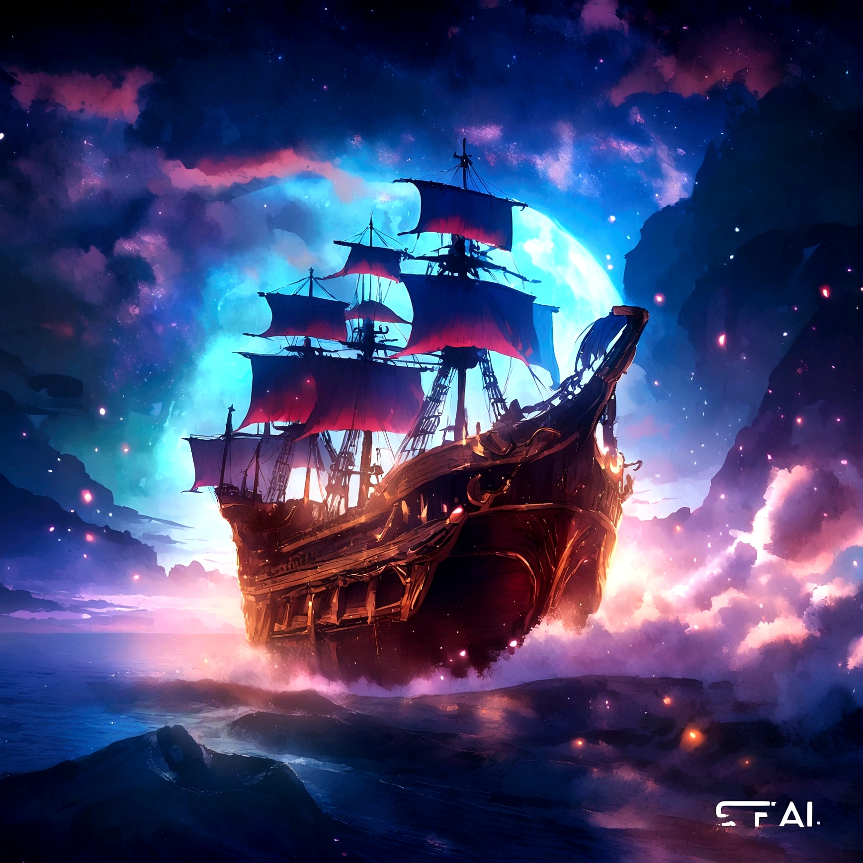Sea,A ship