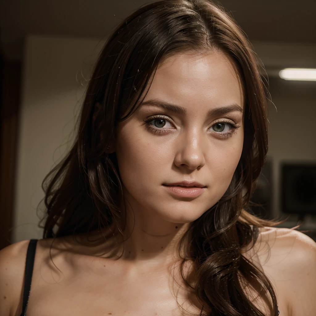 Generate me a beautiful woman who strongly resembles Leah Halton in 8k