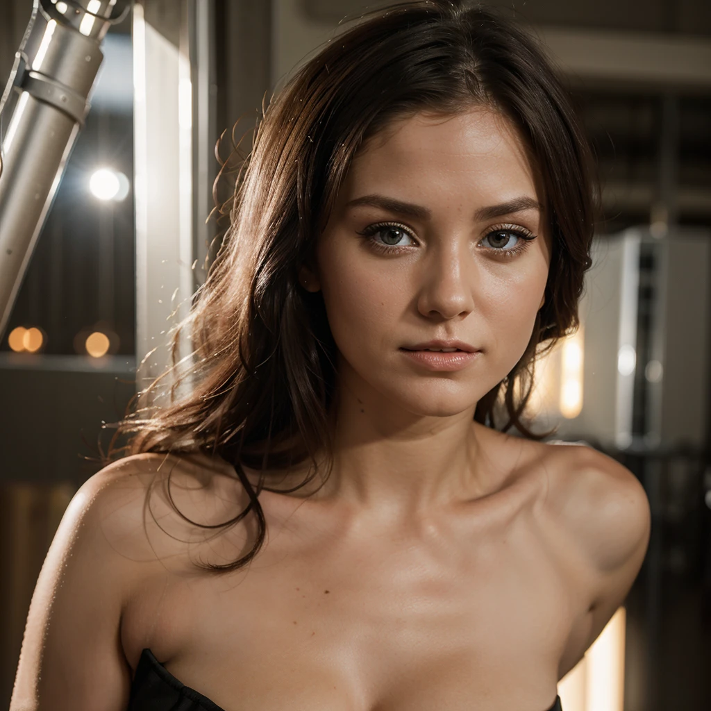 Generate me a beautiful woman who strongly resembles Leah Halton in 8k