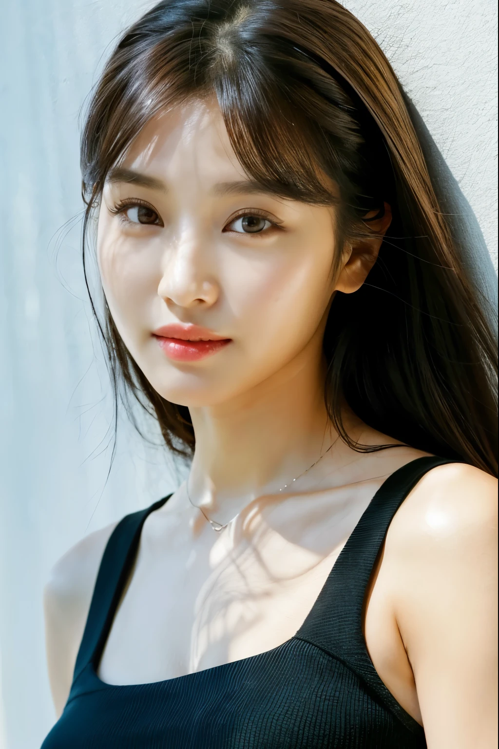 a close up of a woman in a black top posing for a picture, sun yunjoo, lee ji - eun, lee ji-eun, park ji-min, heonhwa choe, jaeyeon nam, shin min jeong, korean artist, beautiful south korean woman, portrait of female korean idol, kim hyun joo, taejune kim, hwang se - on