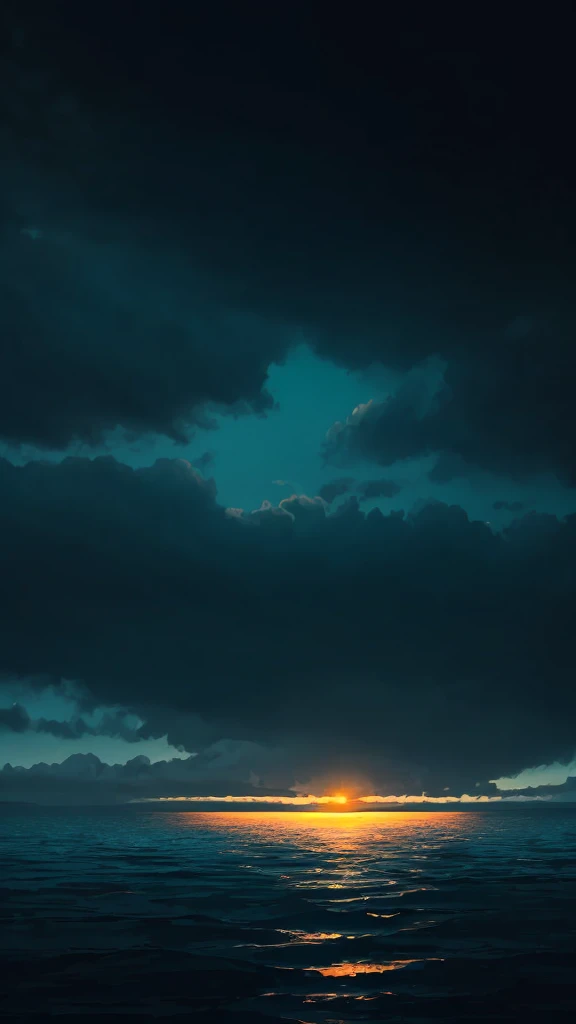 Bright Sea,daytime,Nothing around,mysterious,Animated Illustration