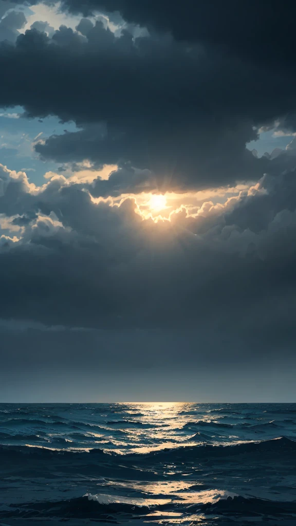 Bright Sea,daytime,Nothing around,mysterious,Animated Illustration