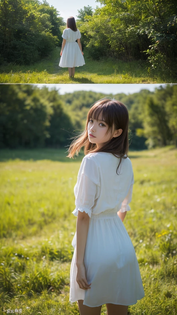 (Highest quality, masterpiece, RAW Photos,Super detailed:1.2), One girl. alone, Nausicaa 、Standing in the middle of the prairie