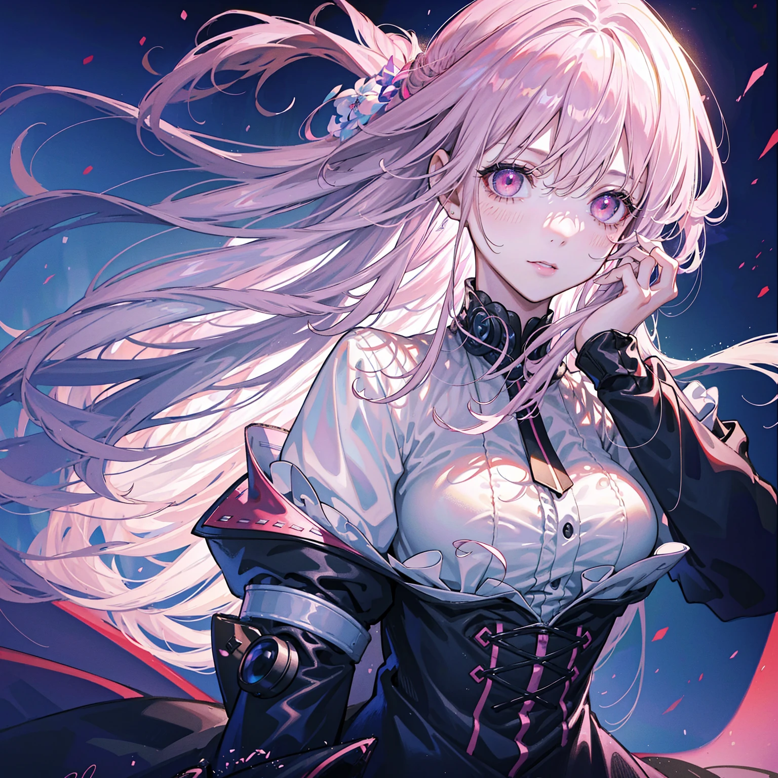 1girl, detailed eyes, detailed lips, detailed face, long black hair, large breasts, Long-Sleeve Ribbed Dress, under tree shadow, red eyes, pink lips, upper body, (best quality, 4k, 8k, highres, masterpiece:1.2), ultra-detailed, (realistic, photorealistic, photo-realistic:1.37), HDR, UHD, studio lighting, ultra-fine painting, sharp focus, physically-based rendering, extreme detail description, professional, vivid colors, bokeh, portrait